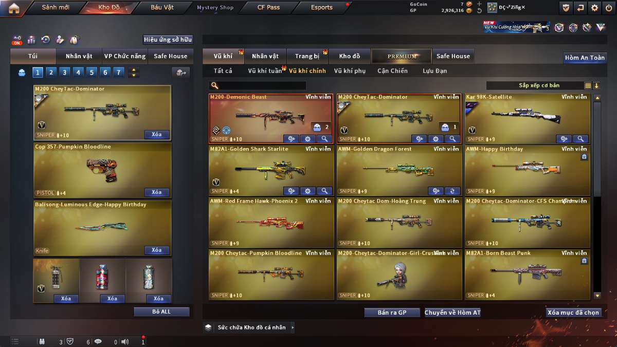 shop acc cf uy tin gia re